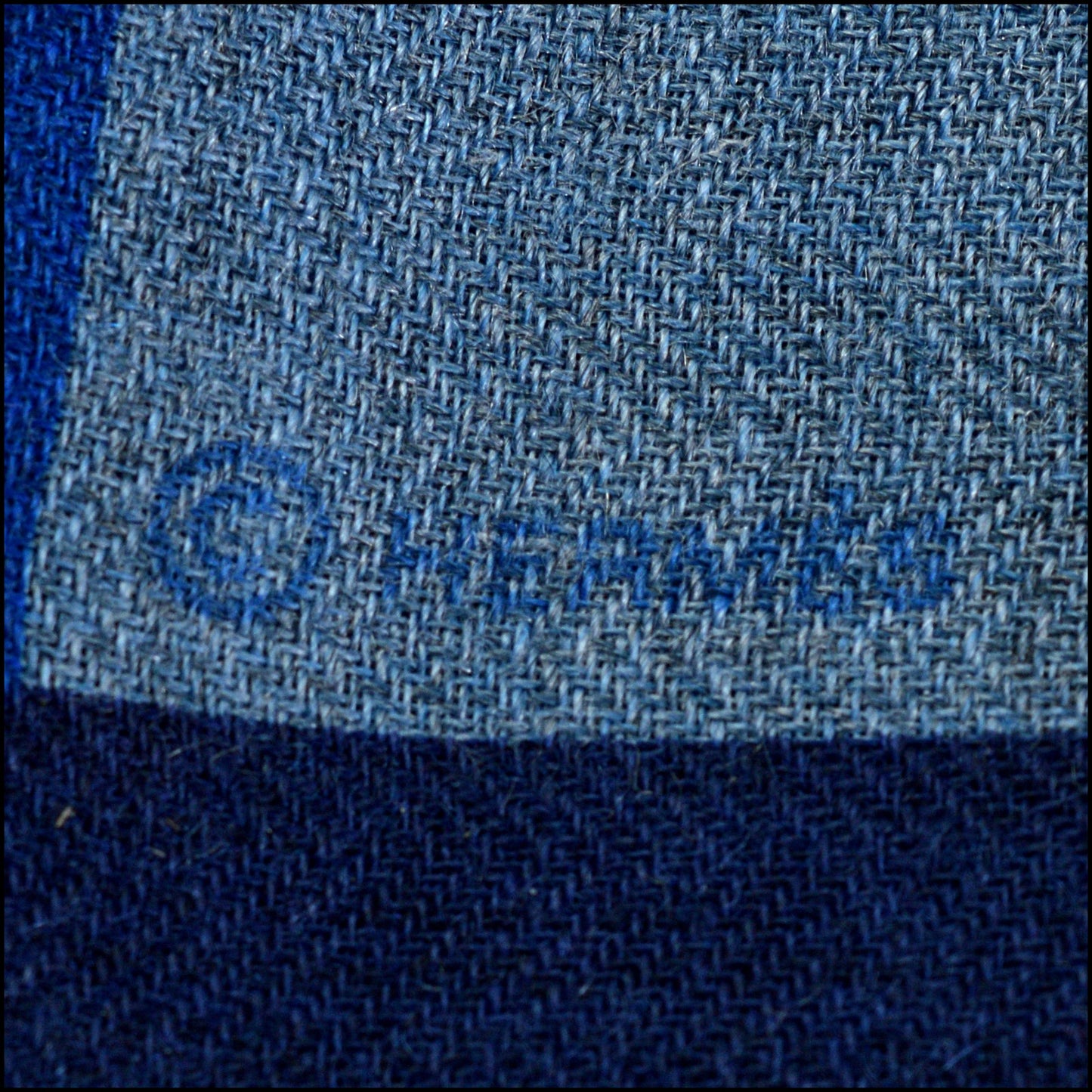 RDC14626 HERMES Blue Multi Cashmere Silk Encadre Giant 140cm Scarf