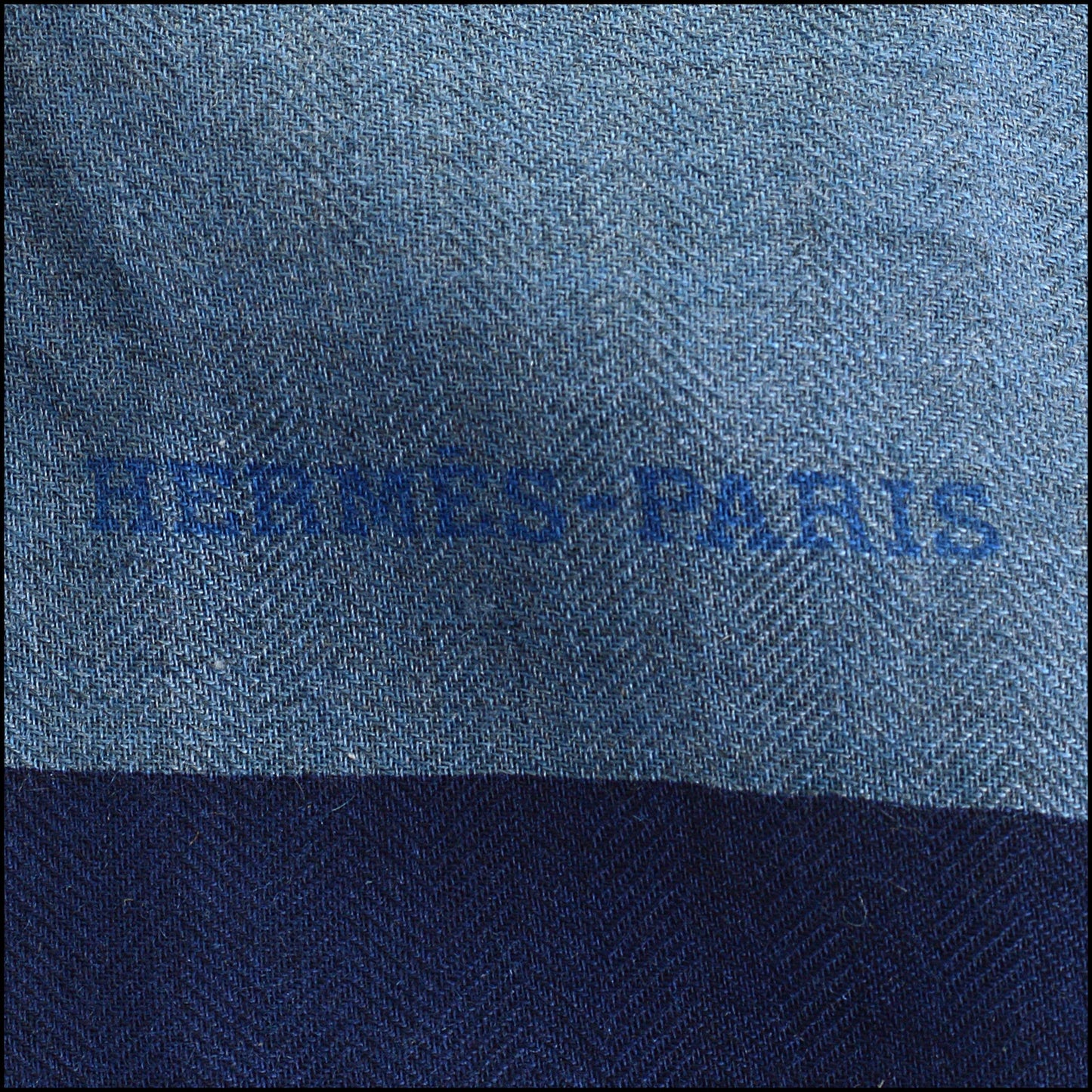 RDC14626 HERMES Blue Multi Cashmere Silk Encadre Giant 140cm Scarf