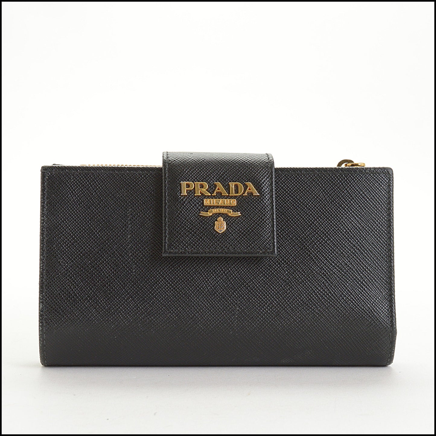 RDC14685 PRADA Black Saffiano Leather Notebook Wallet