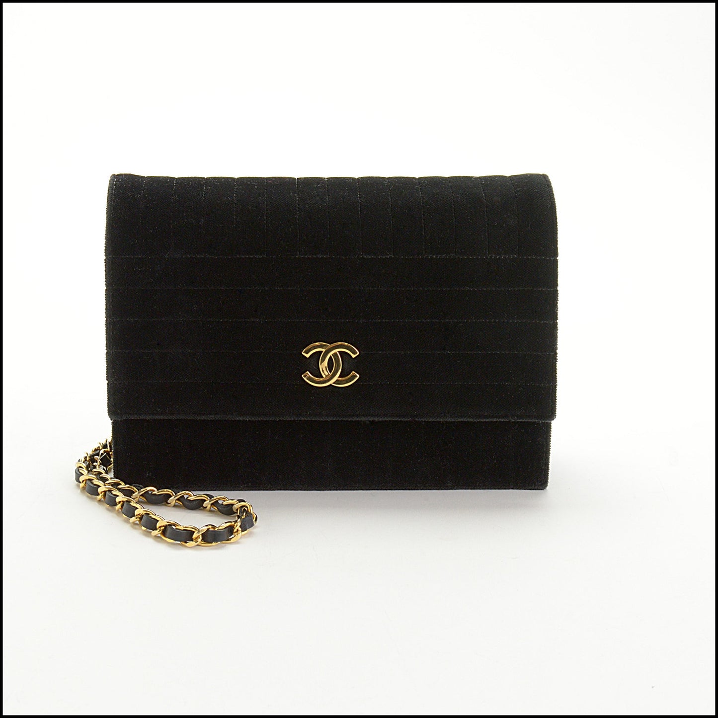 RDC14526 CHANEL '83 Black Velvet Timeless Classique Evening Bag