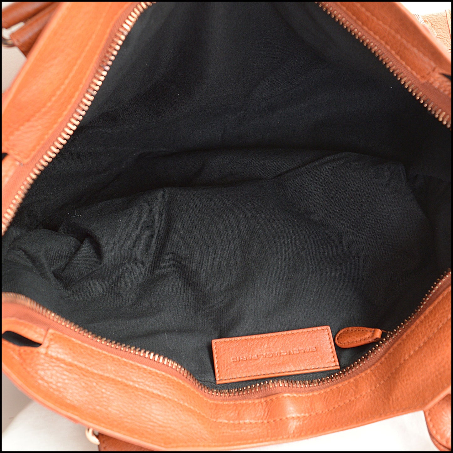 RDC14350 Authentic BALENCIAGA '11 Orange Lambskin Rose Giant HW Part Time Bag