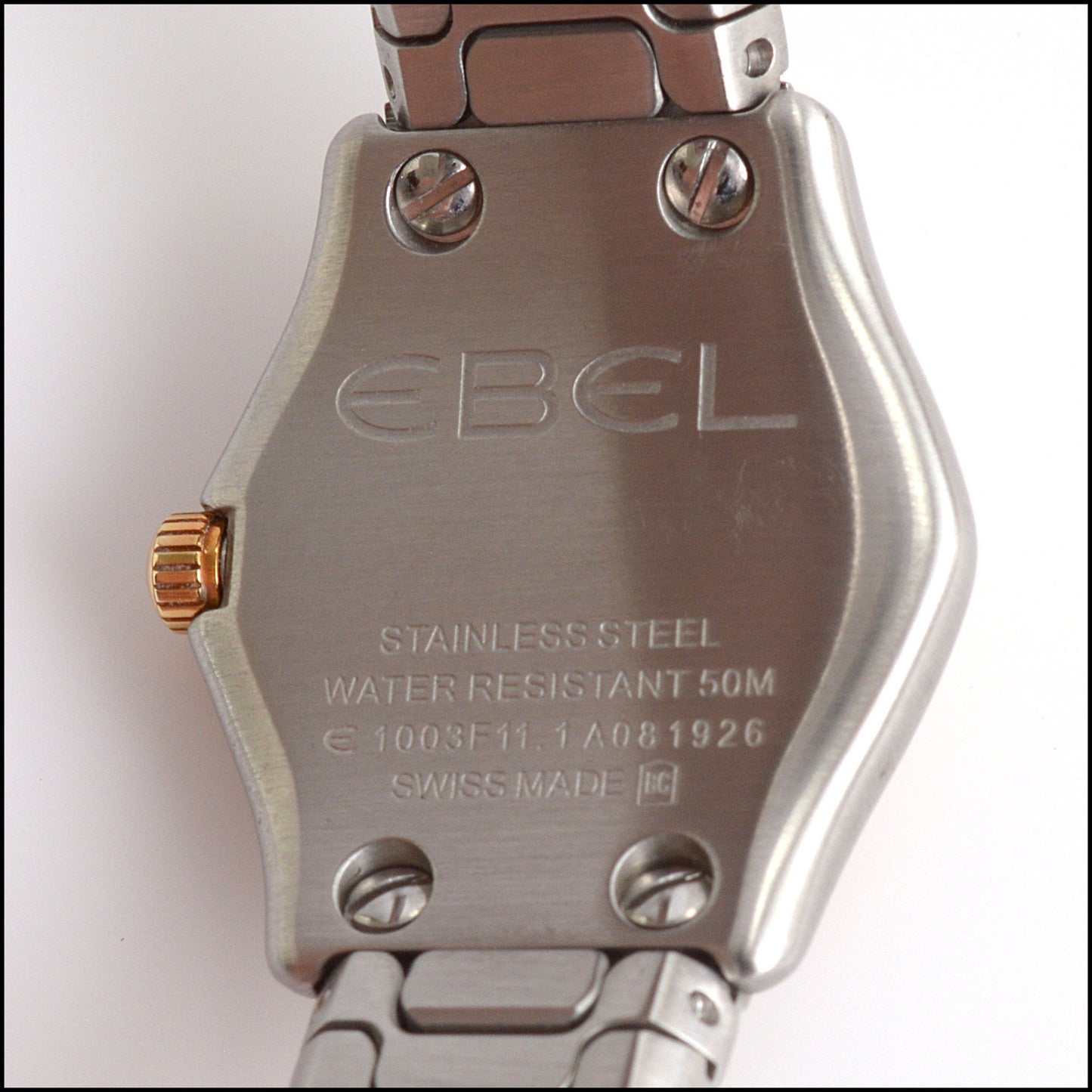 RDC14079 Authentic EBEL Classic Yellow Gold and Steel MOP Dial Mini Wave Watch
