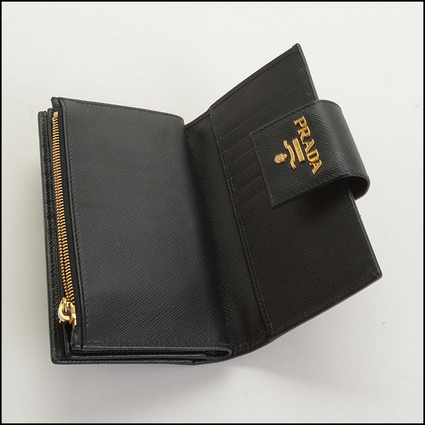 RDC14685 PRADA Black Saffiano Leather Notebook Wallet