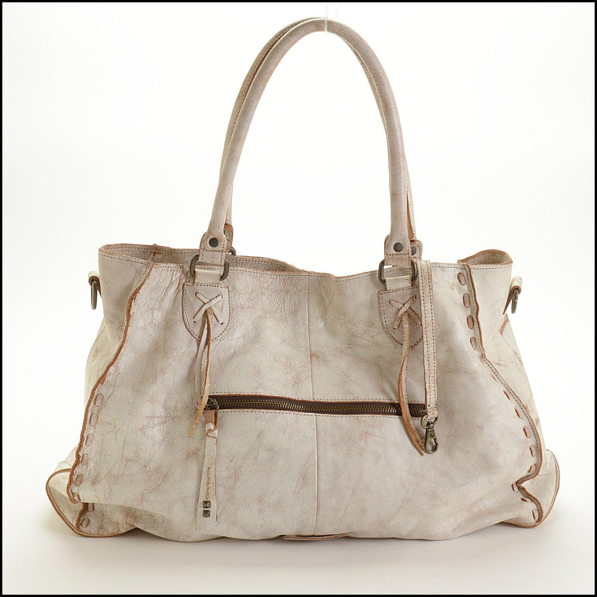 RDC15736 BED|STU White-Washed Leather Rockaway Bag