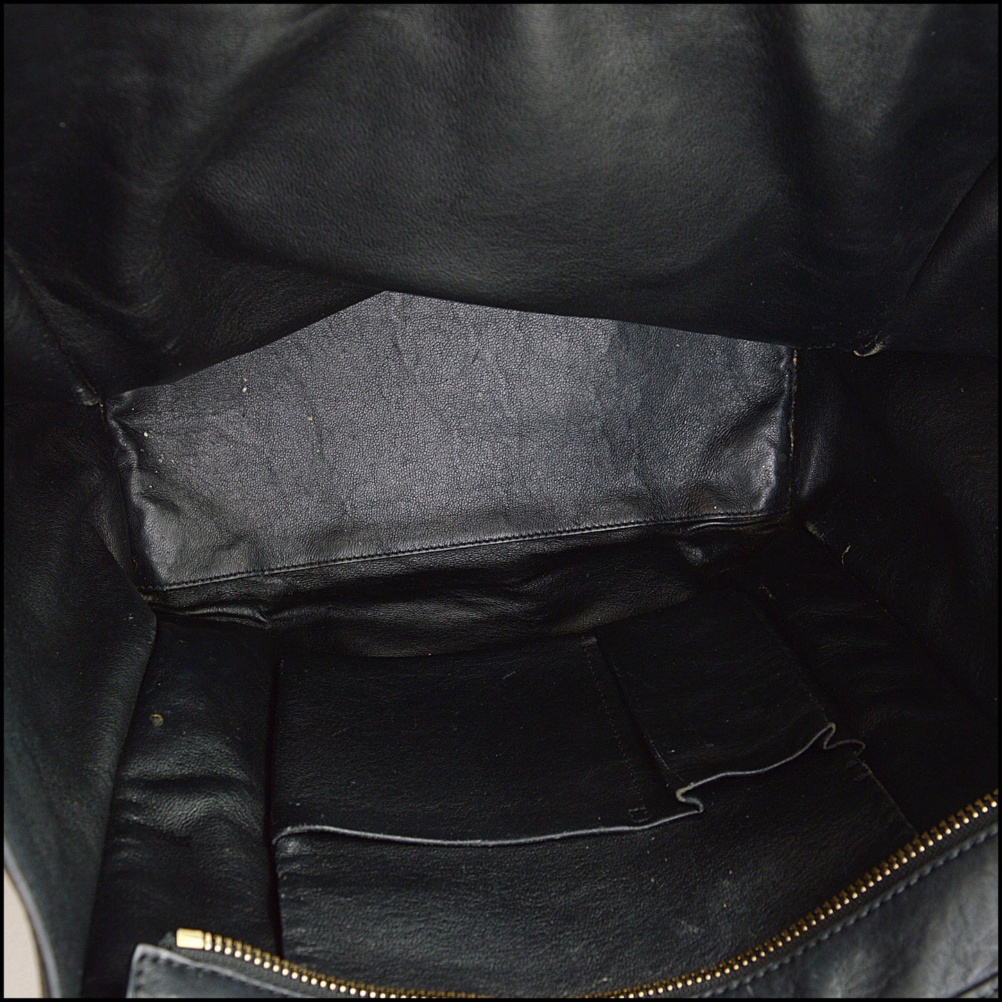 RDC14877 CELINE Black Leather Mini Luggage Tote Bag