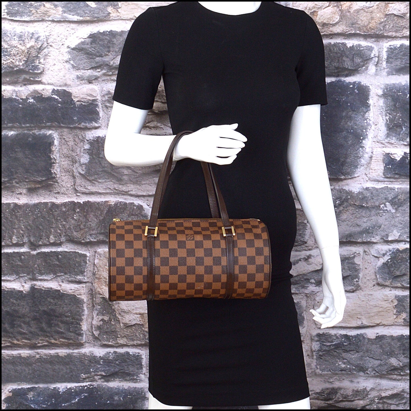 RDC13889 Authentic LOUIS VUITTON Damier Ebene Papillon 30 Handbag