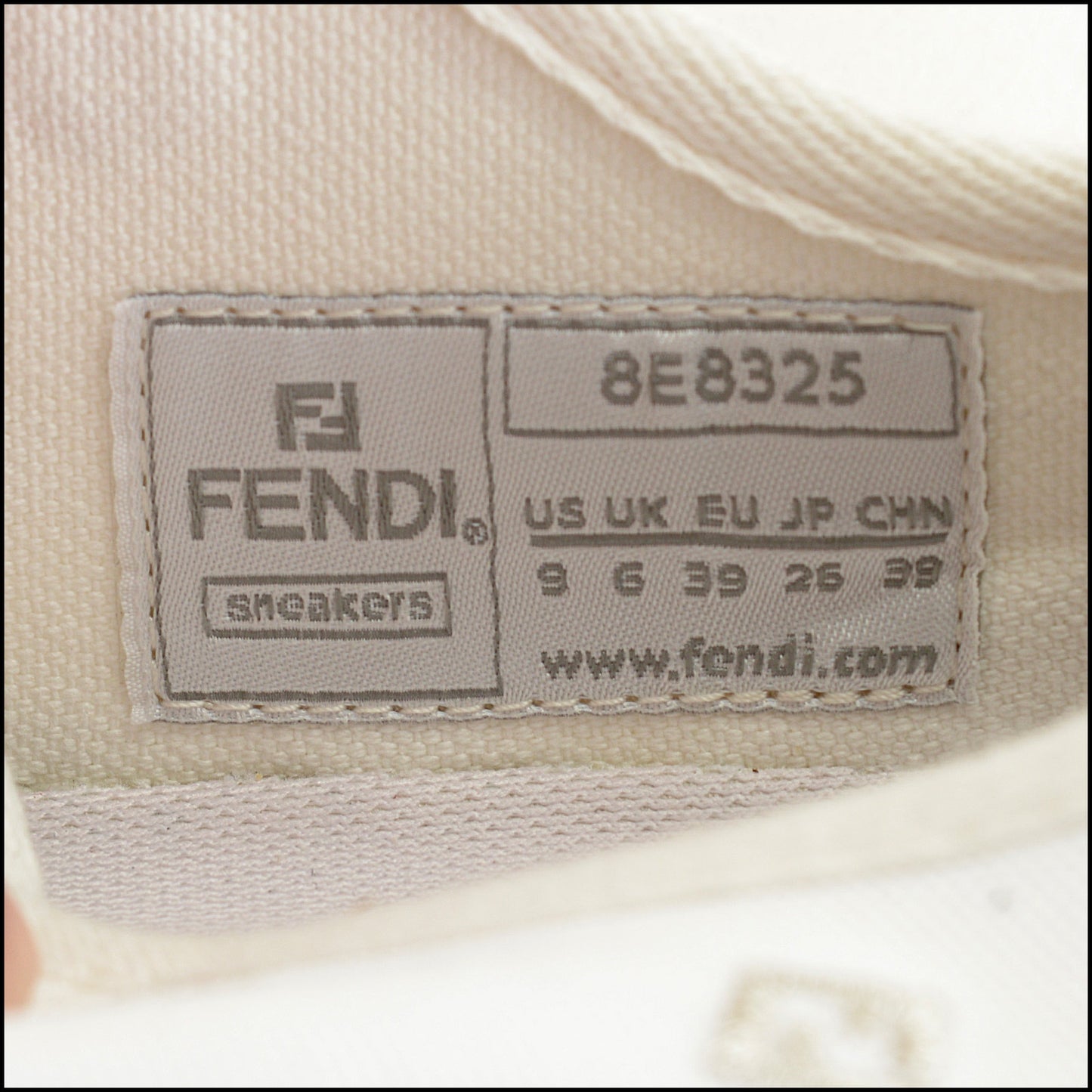 RDC14958 Authentic FENDI White Canvas FF Domino Low-Top Sneakers Size 39