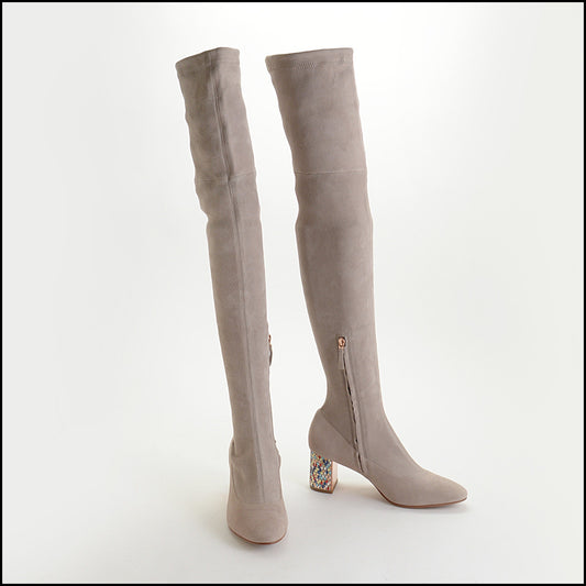 RDC14867 SOPHIA WEBSTER Suede Crystal Sock Boot Heels size 39.5