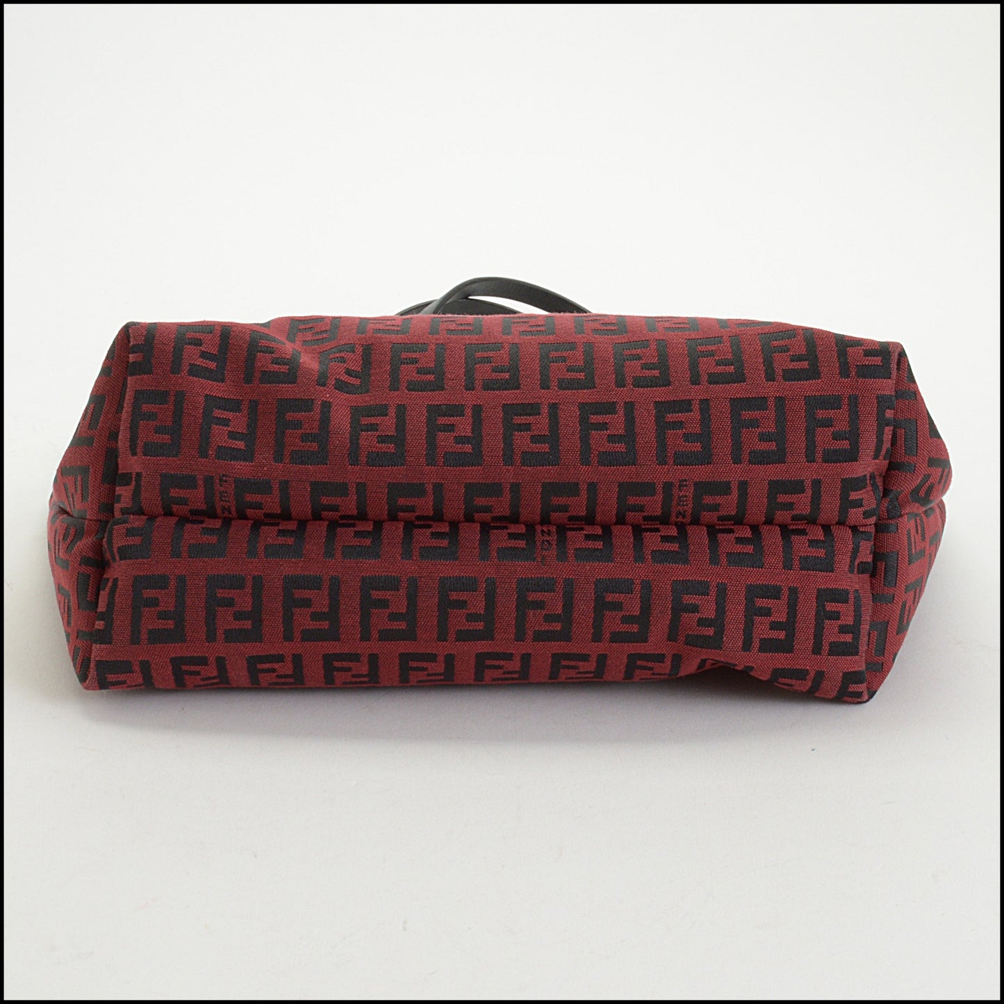 RDC14852 FENDI Red & Black Zucchino Canvas Mini Tote