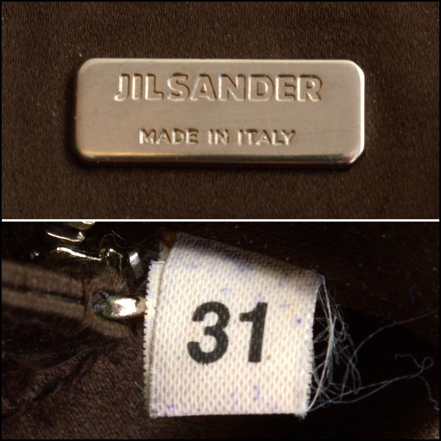 RDC14881 JIL SANDER Dark Brown Leather Multi Pocket Bag