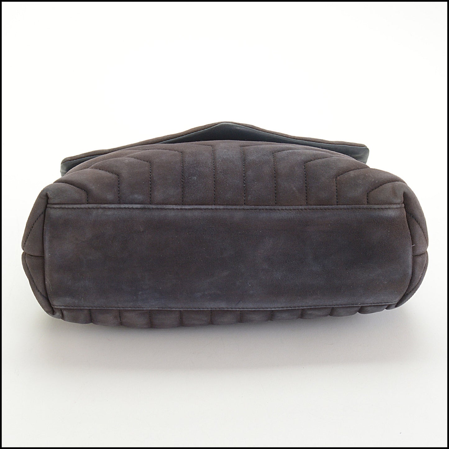 RDC14528 SAINT LAURENT Brown Quilted Suede Loulou Small Shoulder Bag