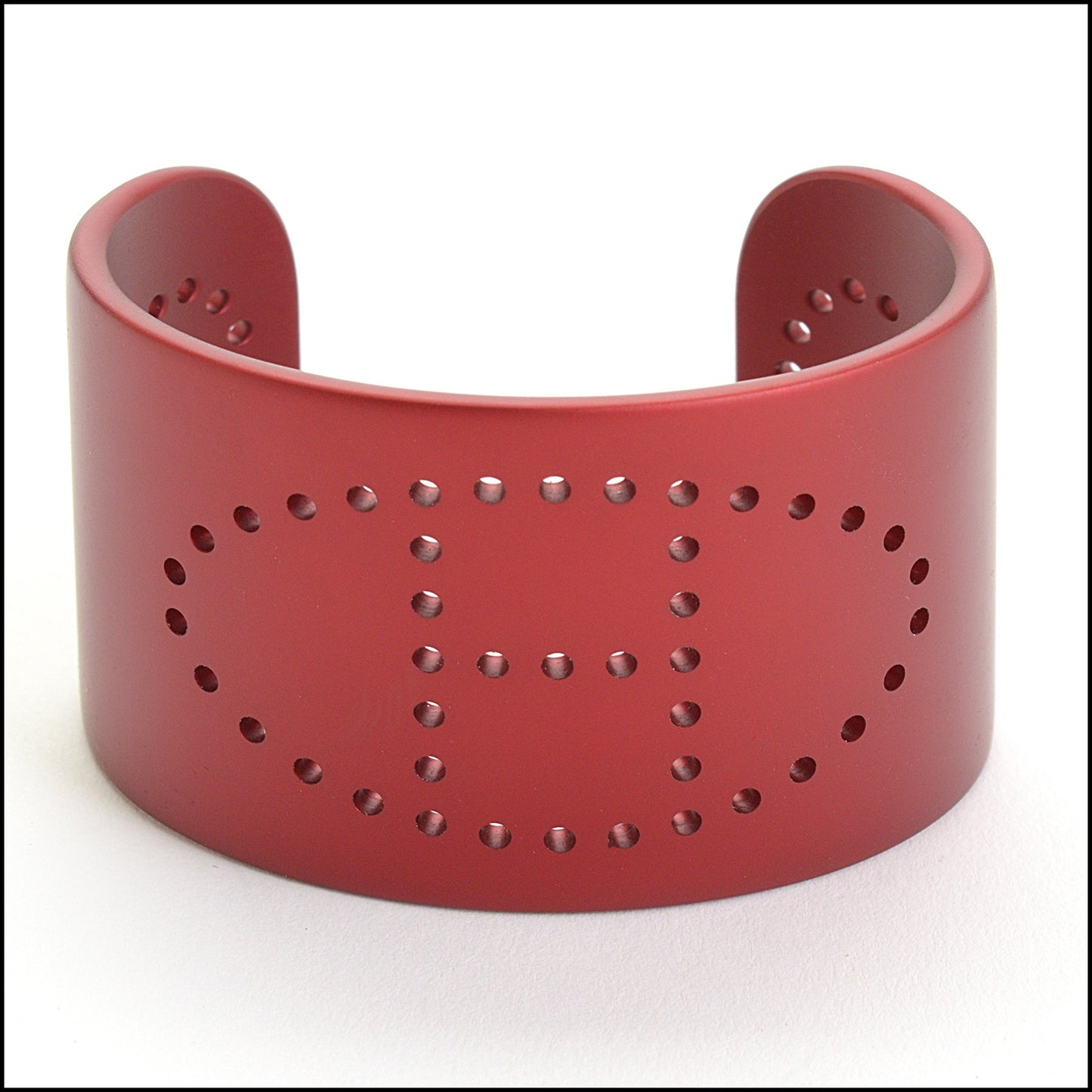 RDC14288 Authentic HERMES Red Aluminum Sunset Evelyne Cuff Bracelet