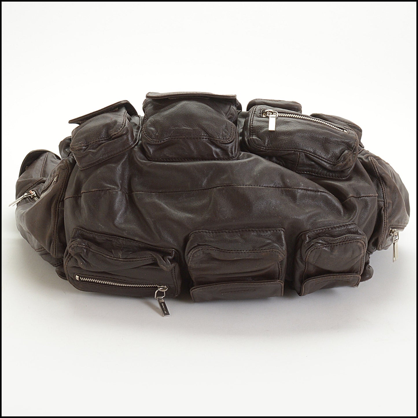 RDC14881 JIL SANDER Dark Brown Leather Multi Pocket Bag
