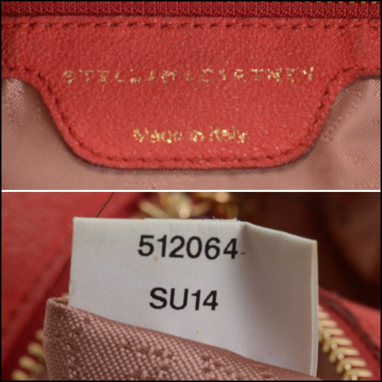 RDC14651 STELLA MCCARTNEY Red Faux Brushed-Leather Falabella Medium Shoulder Bag