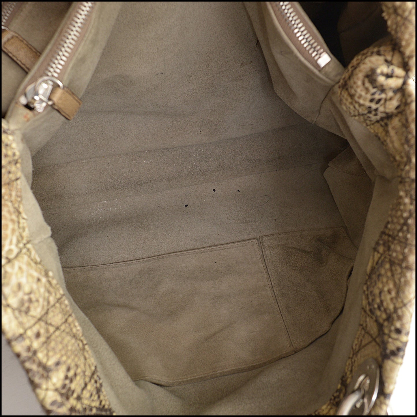 RDC14609 Christian Dior Python Cannage Soft Lady Dior Shopping Tote Bag