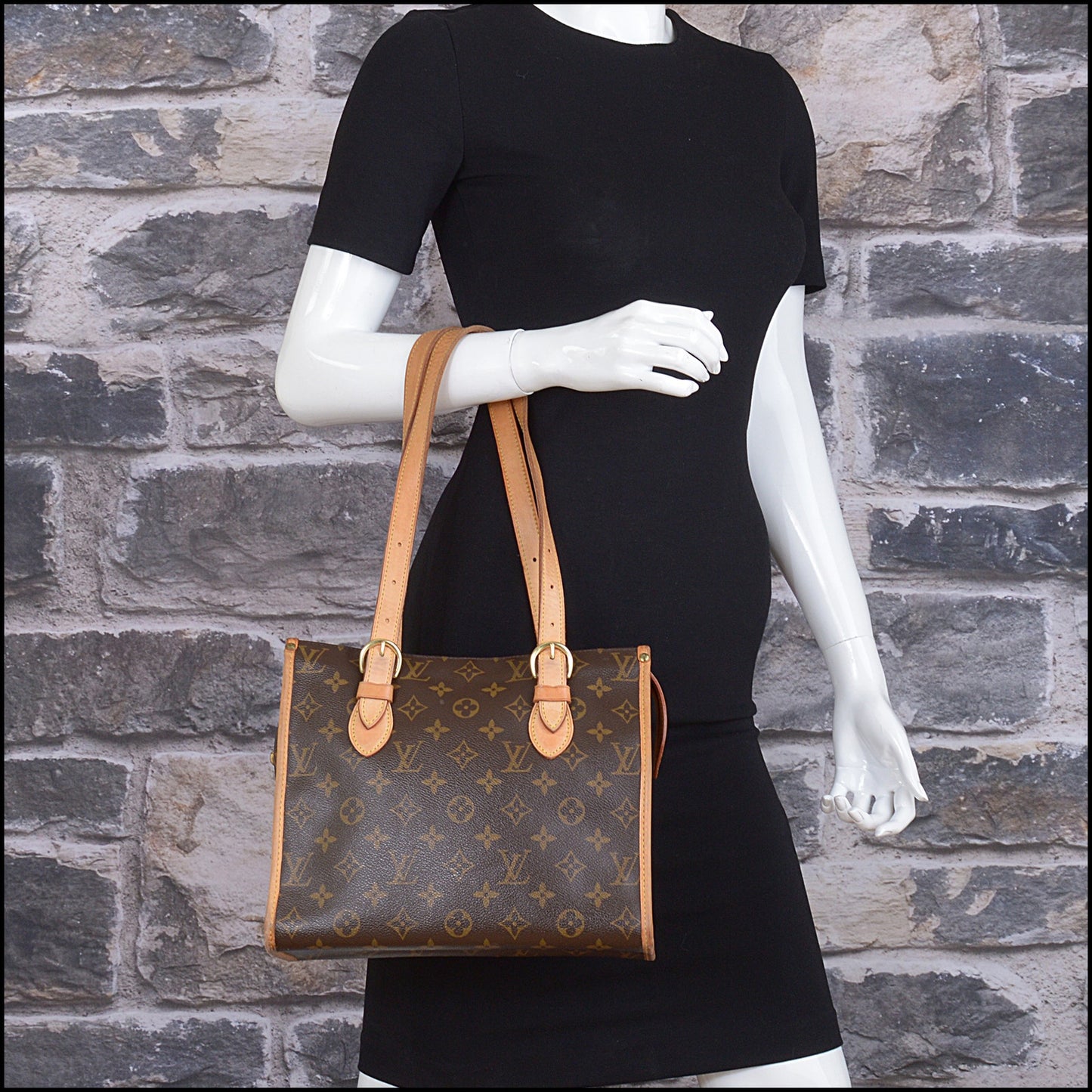 RDC15523 LOUIS VUITTON 2005 Brown LV Monogram Canvas Popincourt Haut Bag