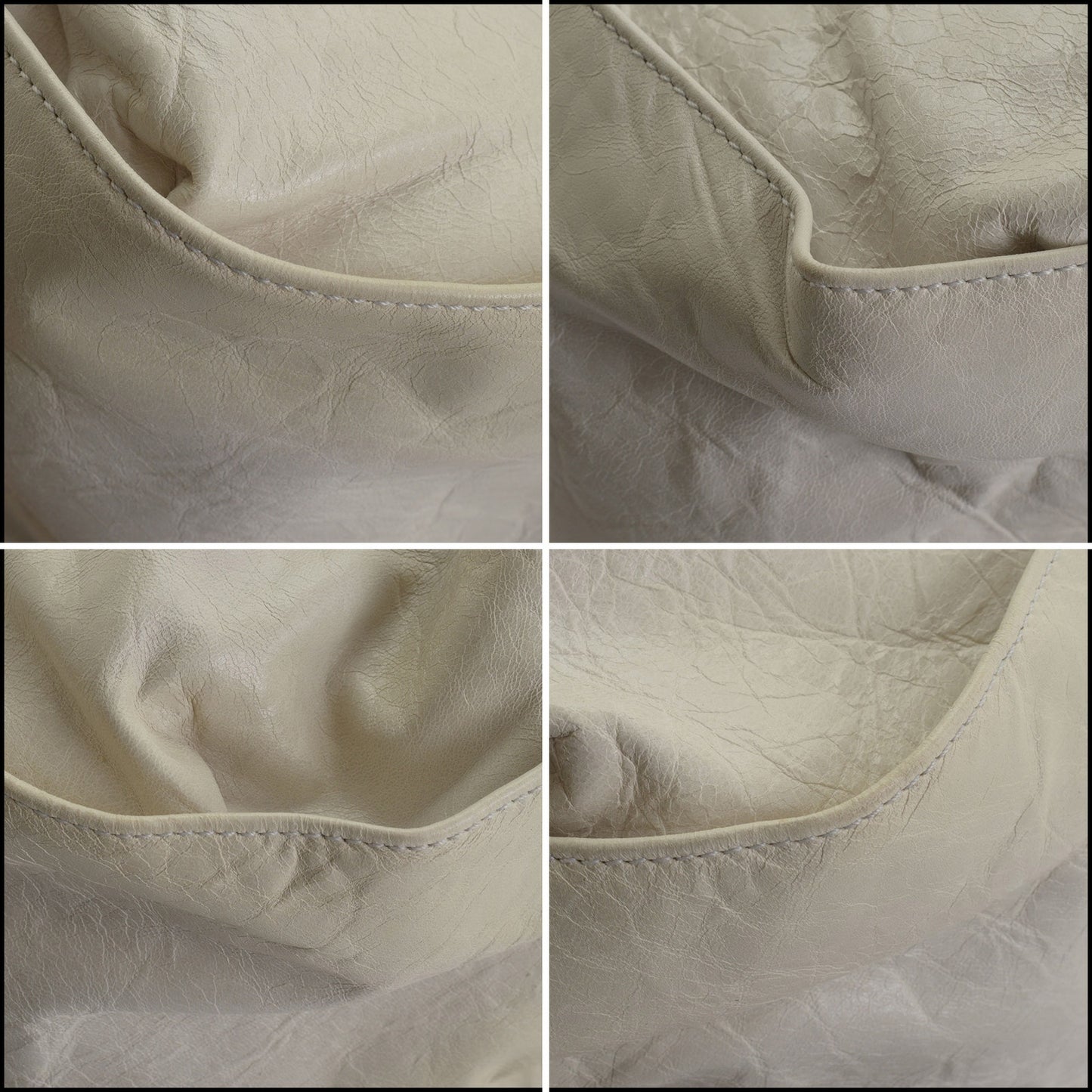 RDC14524 BALENCIAGA SS '06 Blanc White Chevre Leather Classic Shrug Hobo Bag