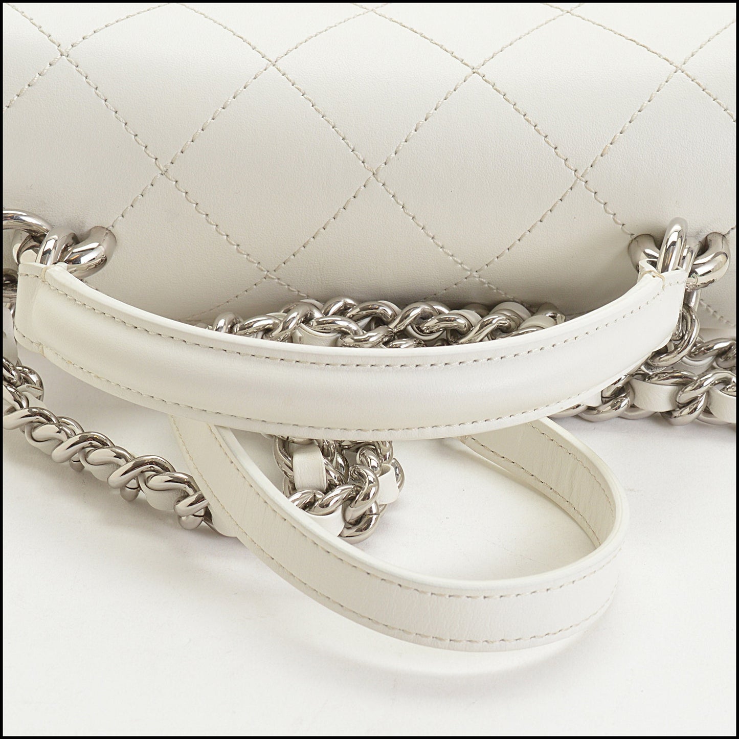 RDC14832 CHANEL '17 White Quilted Ring My Bag Flap Handbag