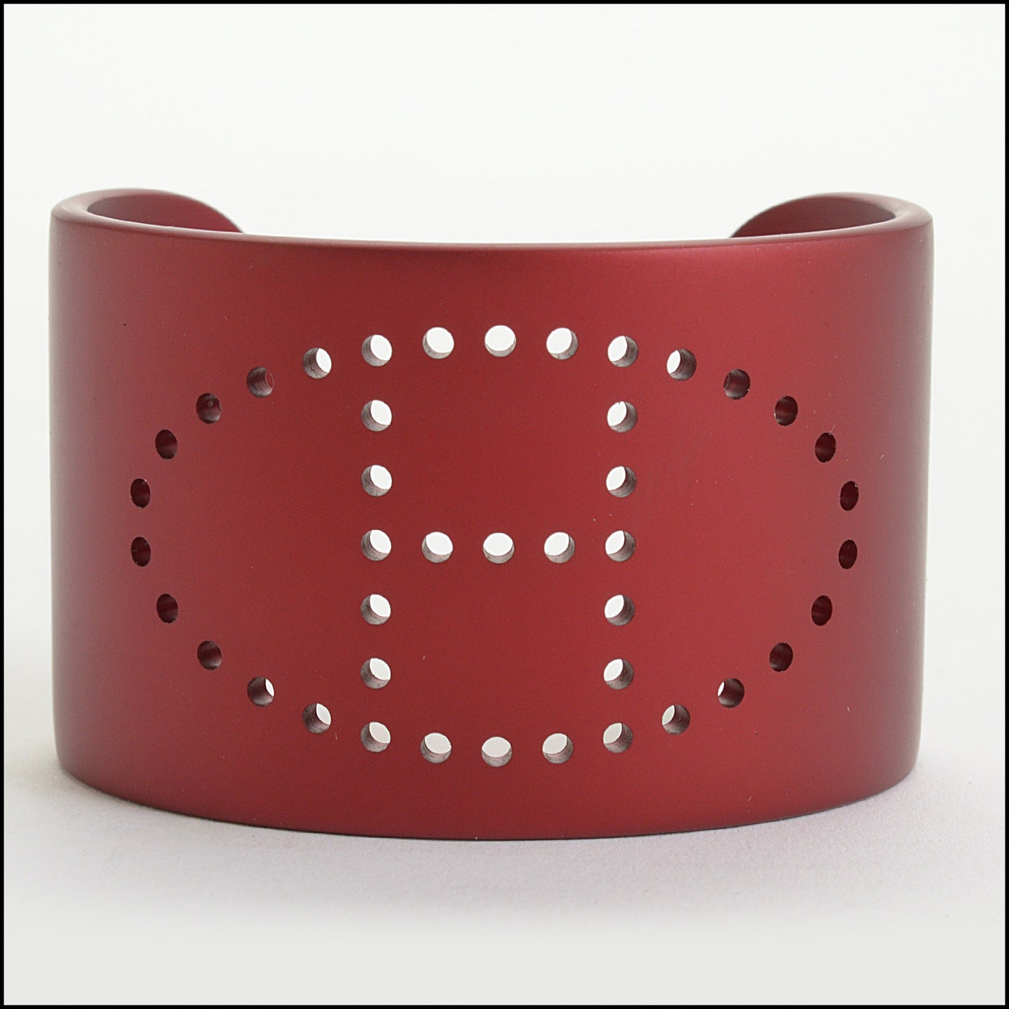 RDC14288 Authentic HERMES Red Aluminum Sunset Evelyne Cuff Bracelet