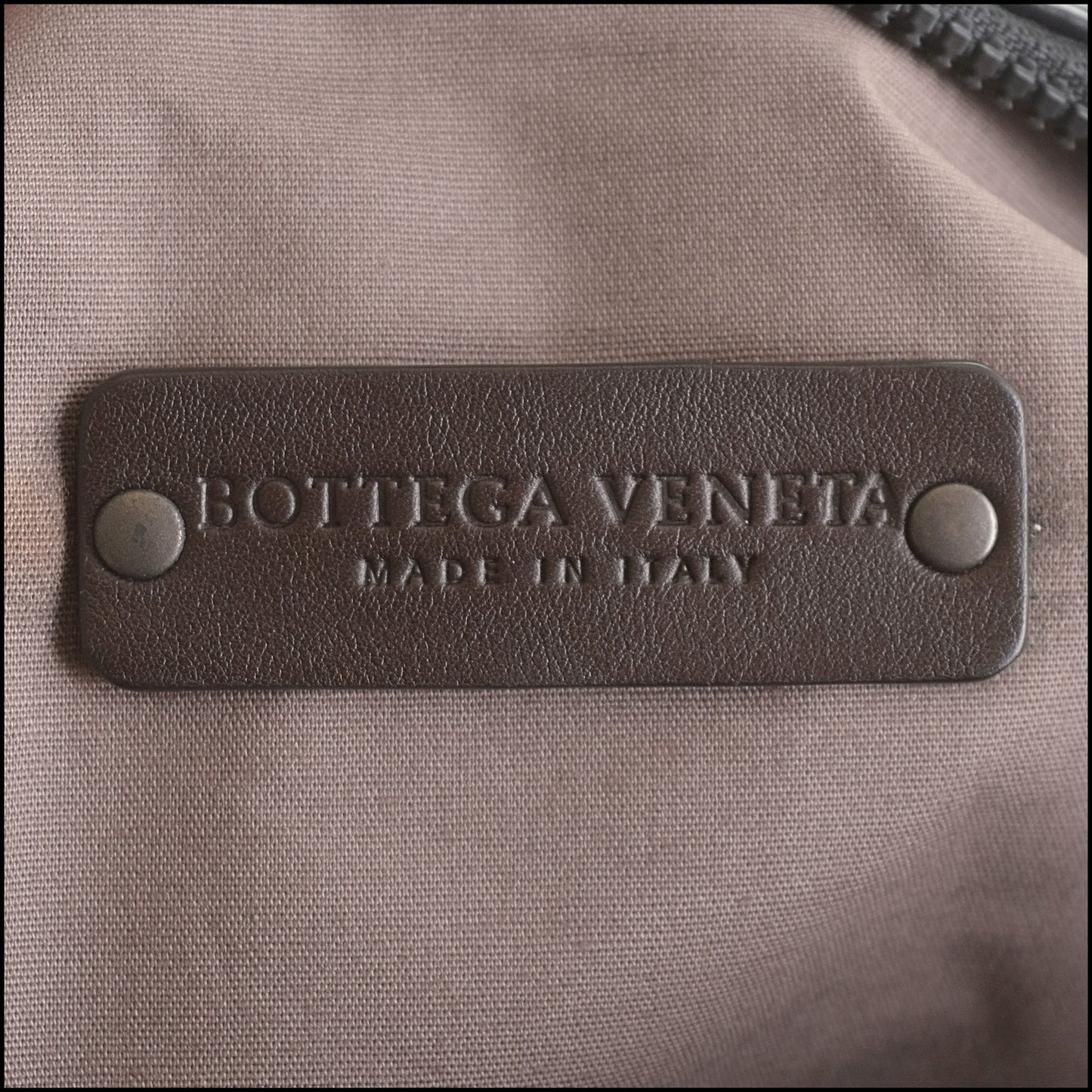 RDC14027 Authentic BOTTEGA VENETA Brown Leather & Black Nylon Fanny Pack