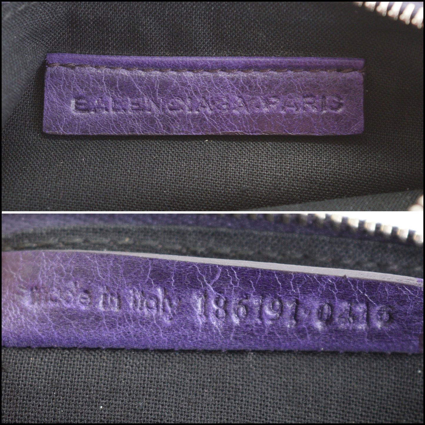 RDC14345 Authentic BALENCIAGA '12 Purple Lambskin 12mm Silver HW Coin Purse