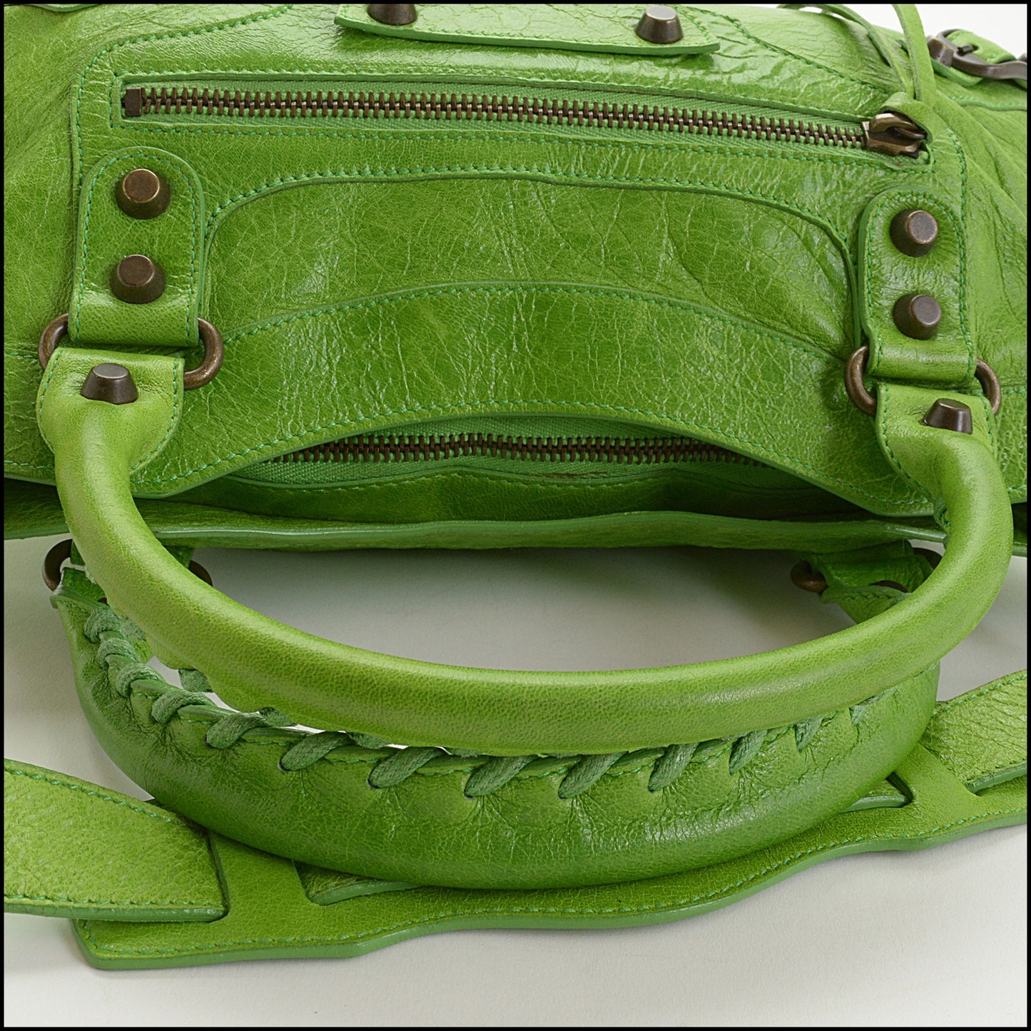 RDC14523 BALENCIAGA SS '05 Apple Green Chevre Leather Classic First Bag