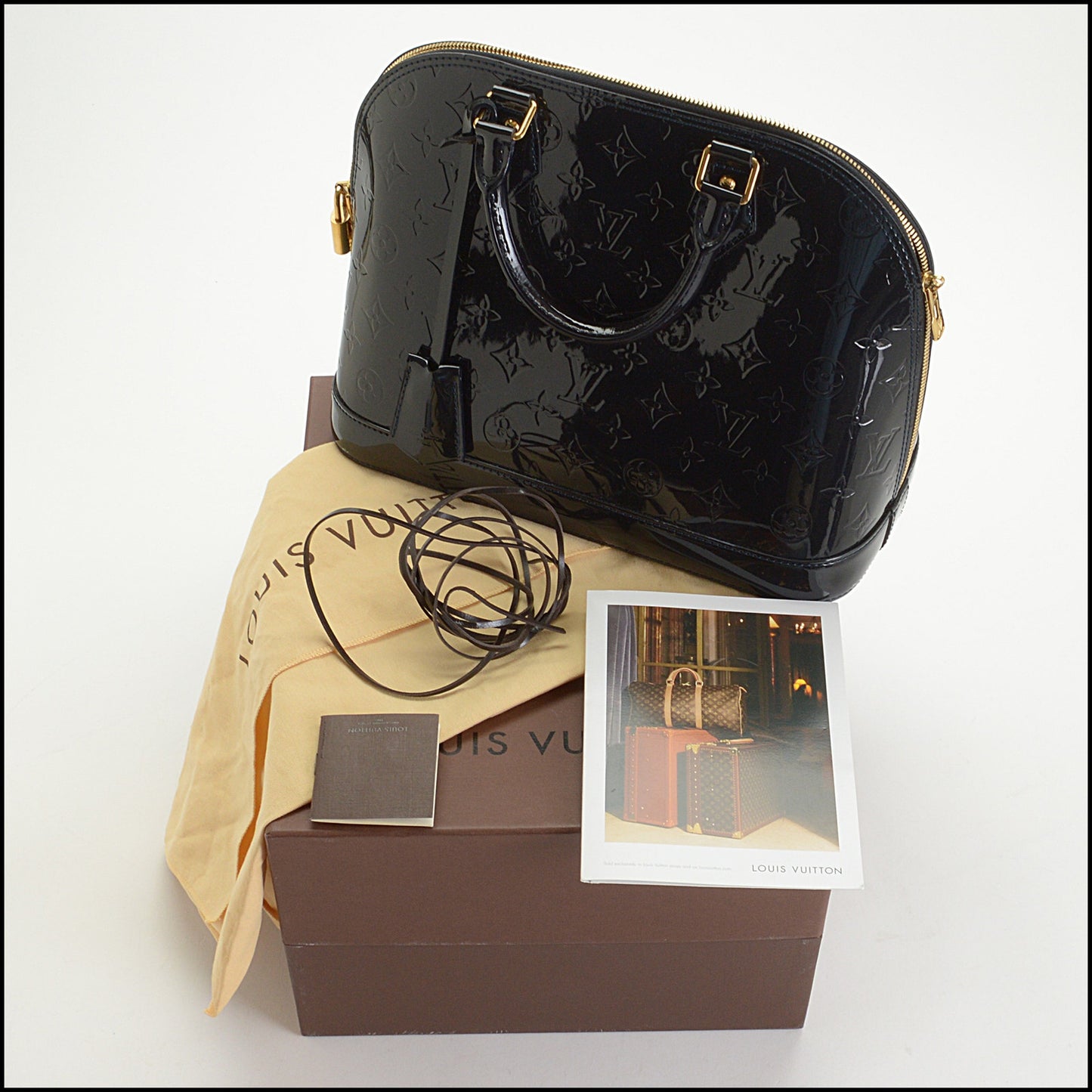 RDC14821 LOUIS VUITTON 2011 Bleu Infini Vernis Monogram Alma PM Handbag