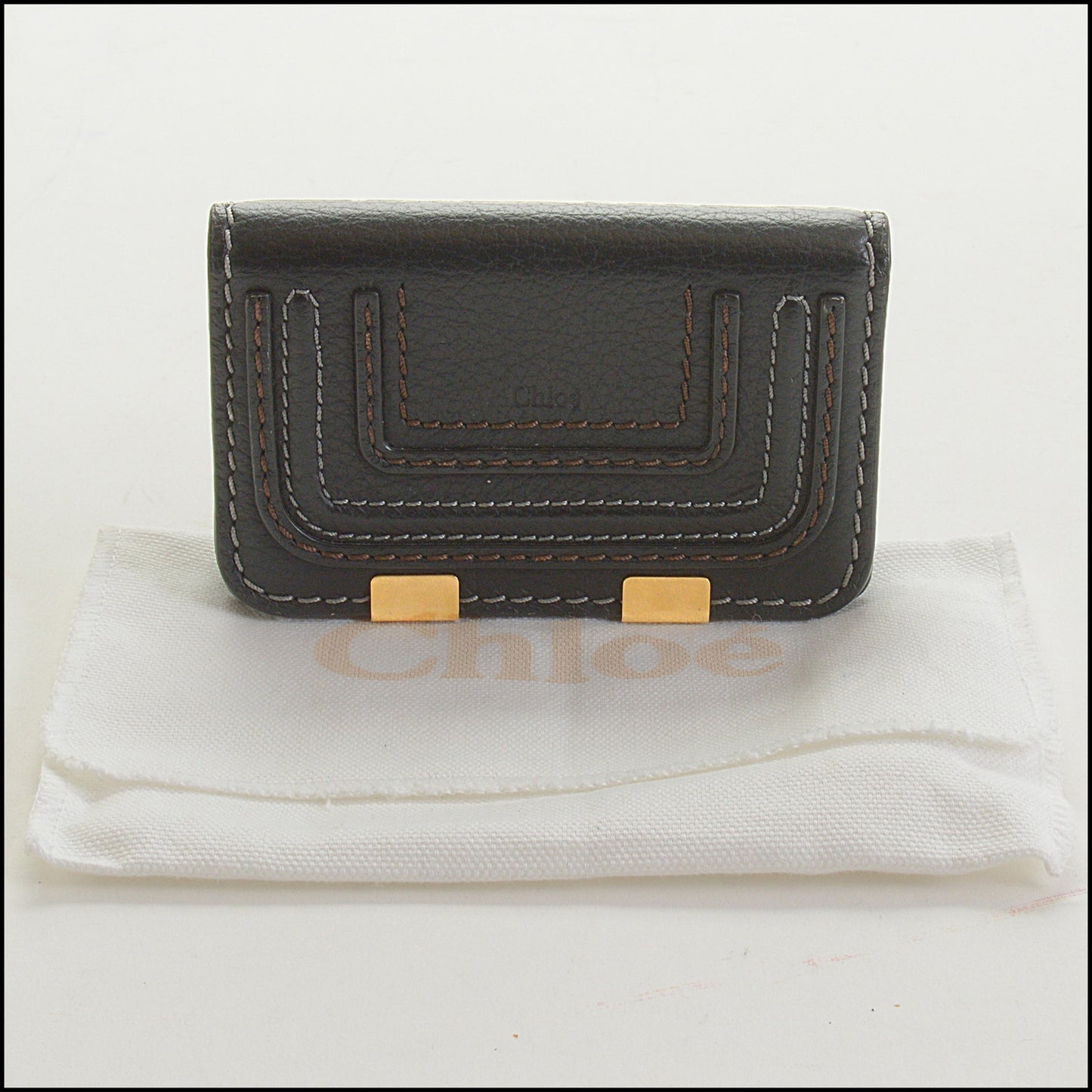 RDC14511 CHLOE Black Leather Marcie Card Holder