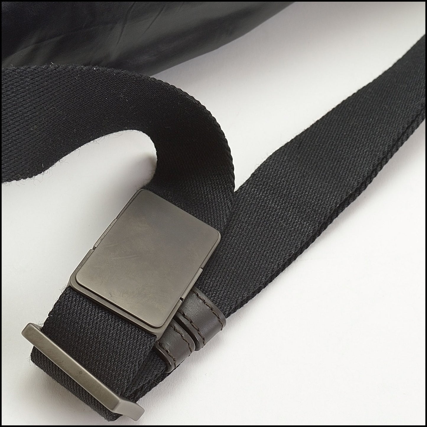 RDC14027 Authentic BOTTEGA VENETA Brown Leather & Black Nylon Fanny Pack