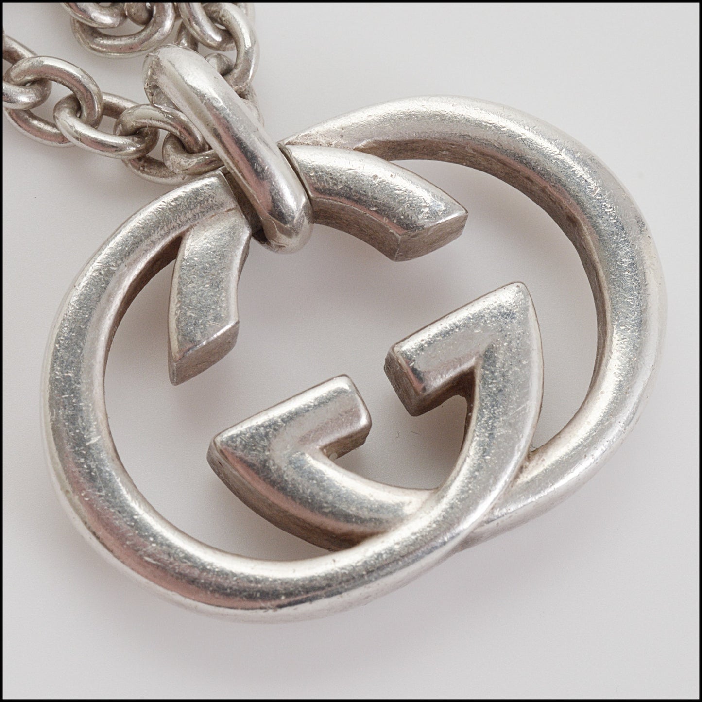 RDC14640 GUCCI Sterling Interlocking GG Pendant Necklace