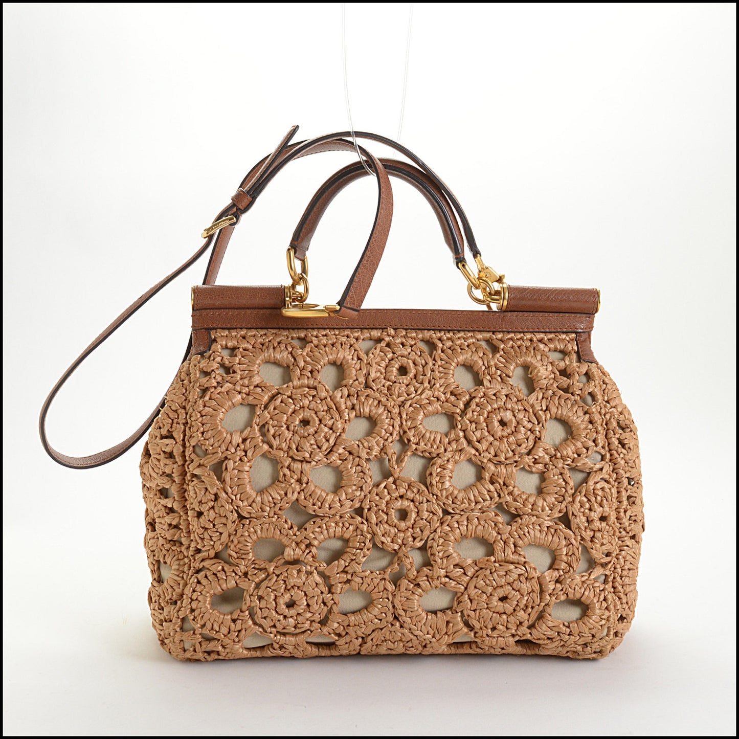 RDC14654 DOLCE & GABBANA Raffia Straw Miss Sicily Bag
