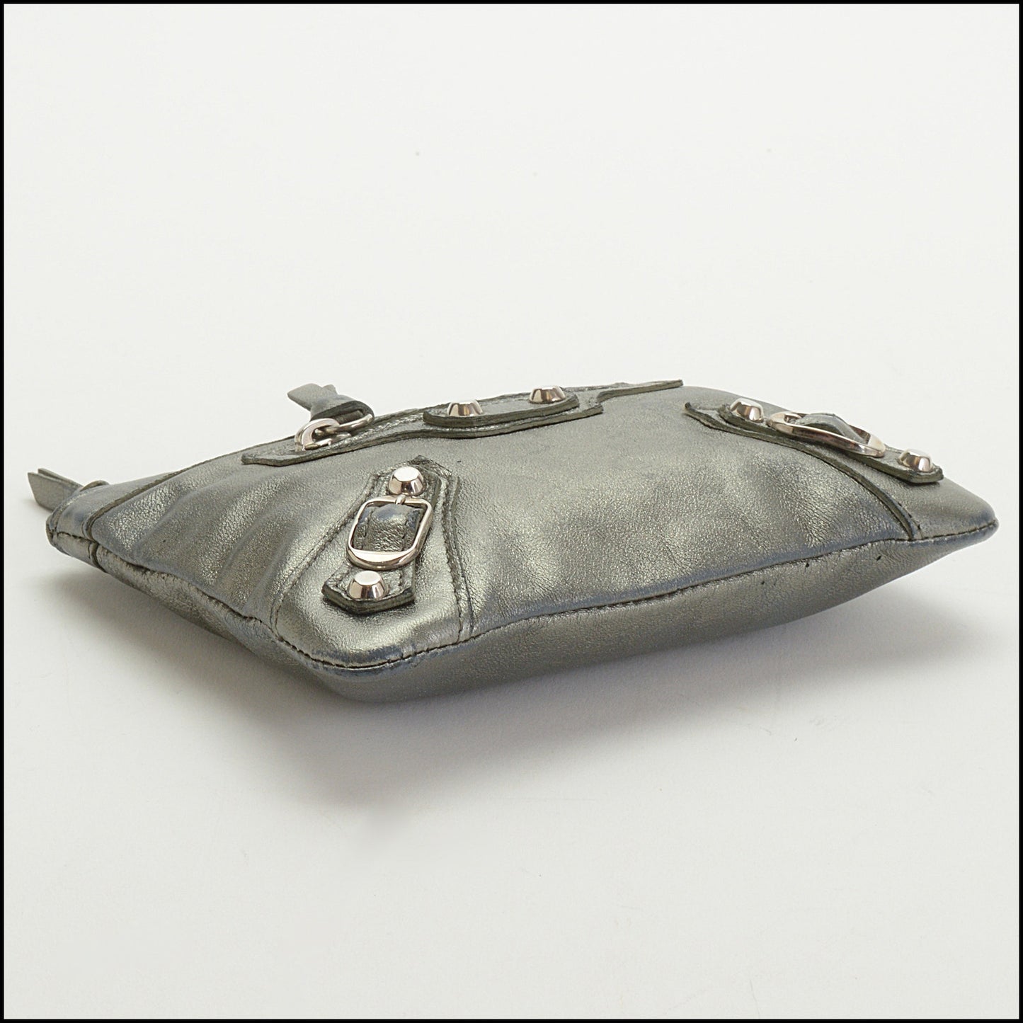 RDC14520 BALENCIAGA FW '07 Holiday Olive Metallic Lambskin Coin Pouch Mini Purse
