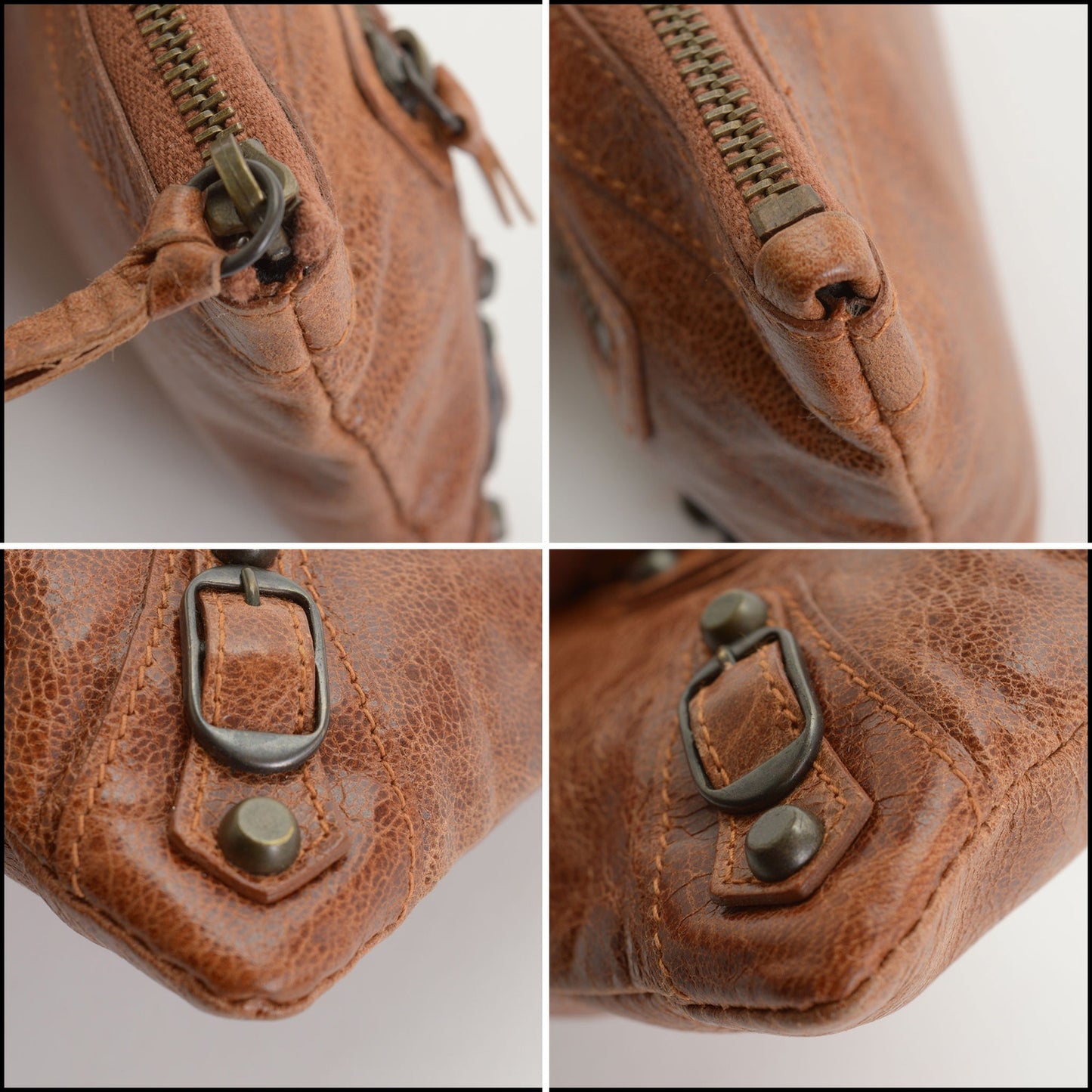 RDC14519 BALENCIAGA SS '09 Autumn Brown Lambskin Coin Pouch Mini Purse
