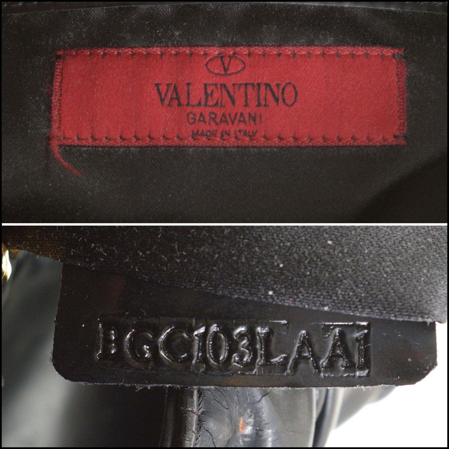 RDC14617 VALENTINO Black Patent Mini Bow Bag