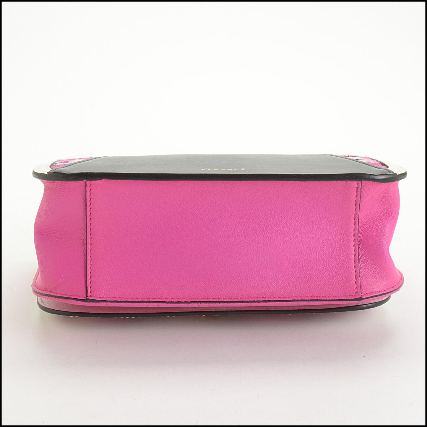 RDC14841 VERSACE Pink, White, Black Tweed Flap Bag