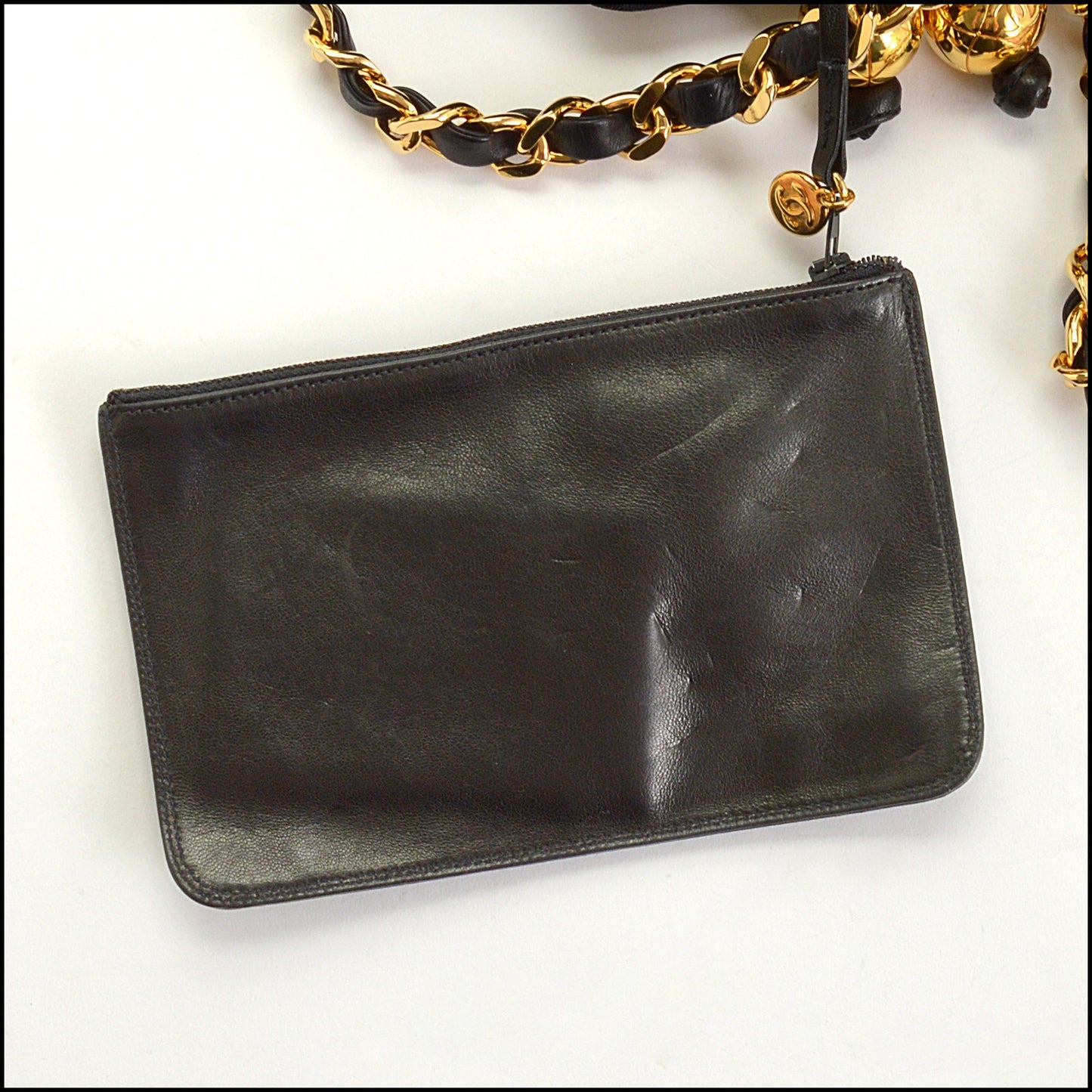 RDC14624 CHANEL Vintage '91-'94 Black Velvet CC Drawstring Small Bucket Bag