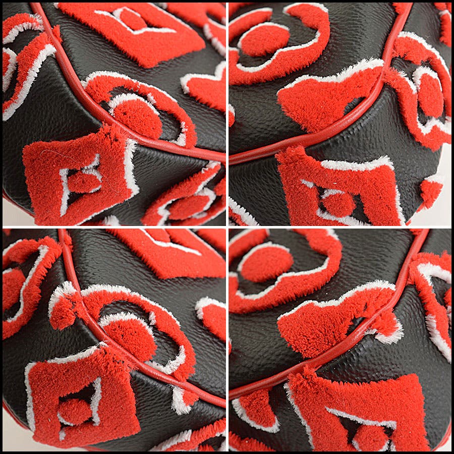 RDC11971 Authentic LOUIS VUITTON '20 Black/Red LVxUF Pochette Crossbody Bag