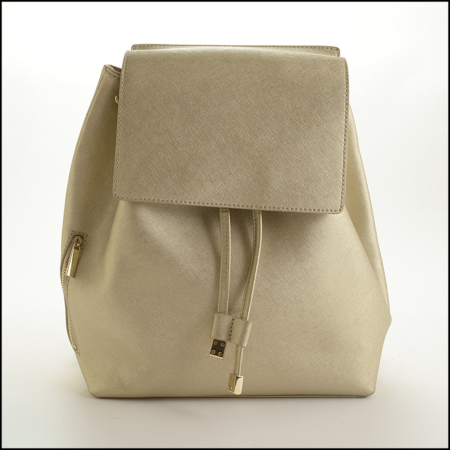 RDC15406 BARNEYS NEW YORK Gold Saffiano Leather India Backpack