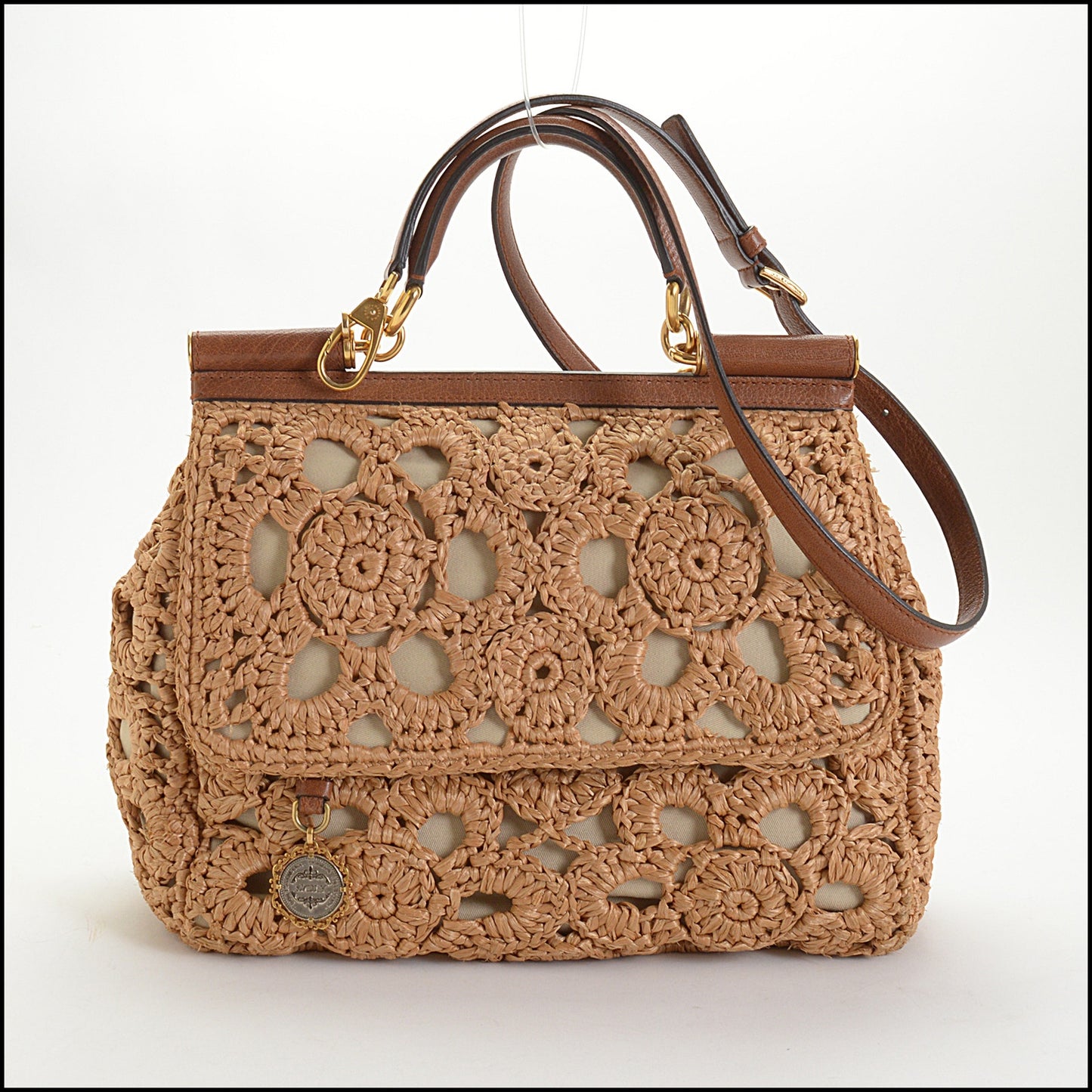 RDC14654 DOLCE & GABBANA Raffia Straw Miss Sicily Bag