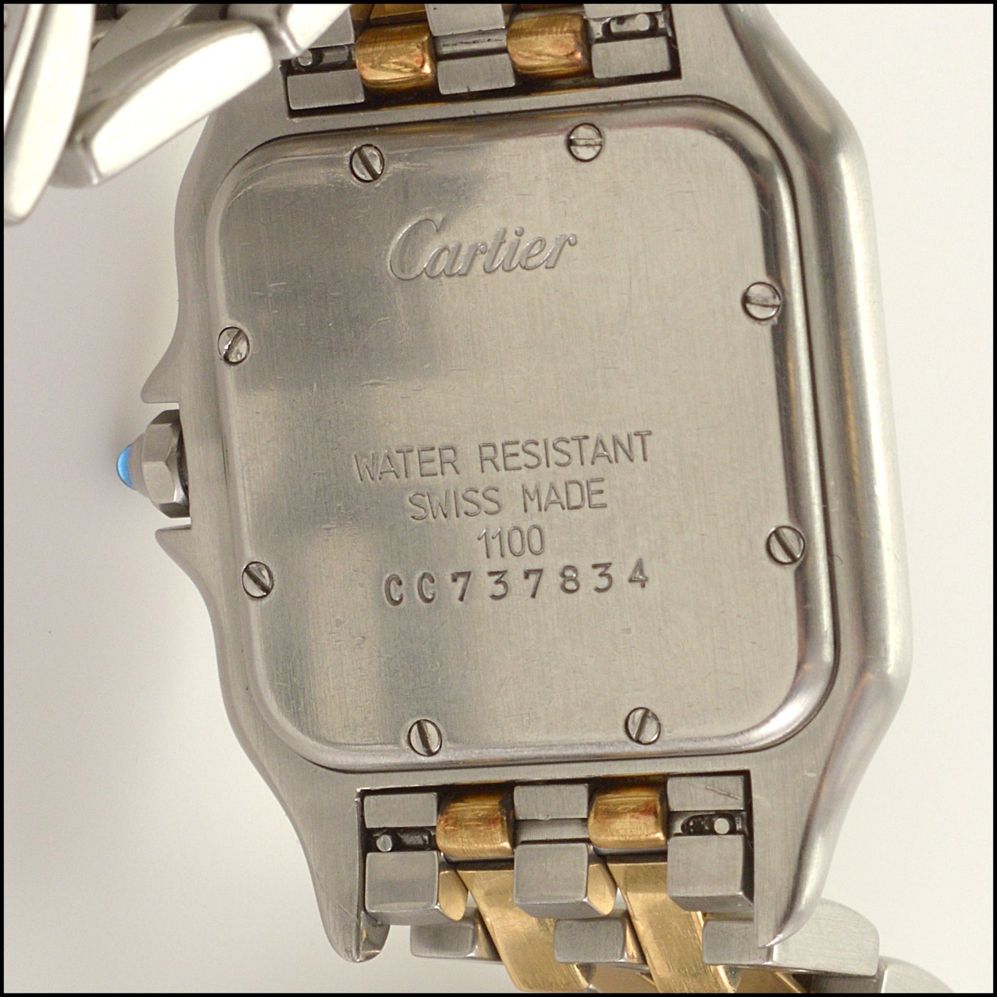 RDC15364 CARTIER 18k Yellow Gold/Steel Medium 2 Row Panthere 27mm Watch