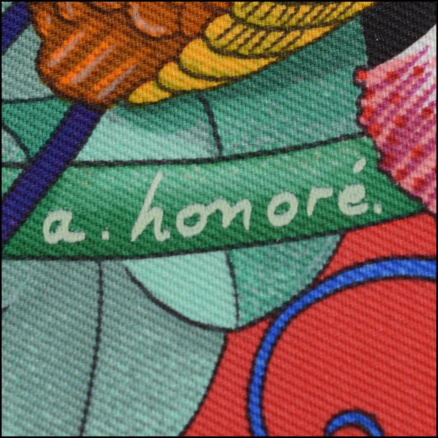 RDC14790 HERMES Red/Green/Multi. Flora & Fauna Silk Scarf 90