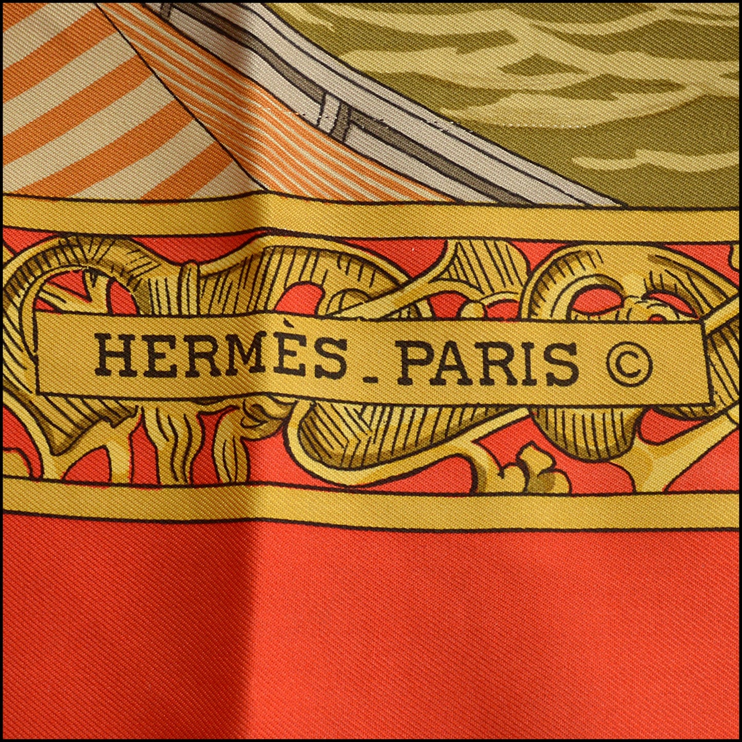 RDC15418 HERMES '71 Red "Les Normandes" 90cm Silk Scarf