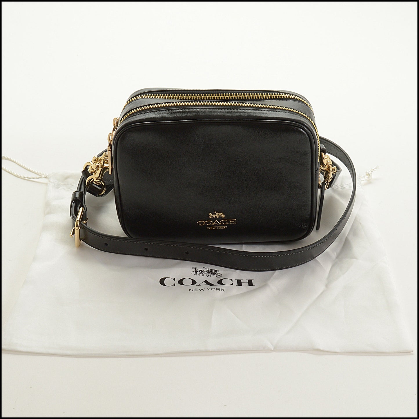 RDC15465 COACH Black Mini Carey Crossbody Bag
