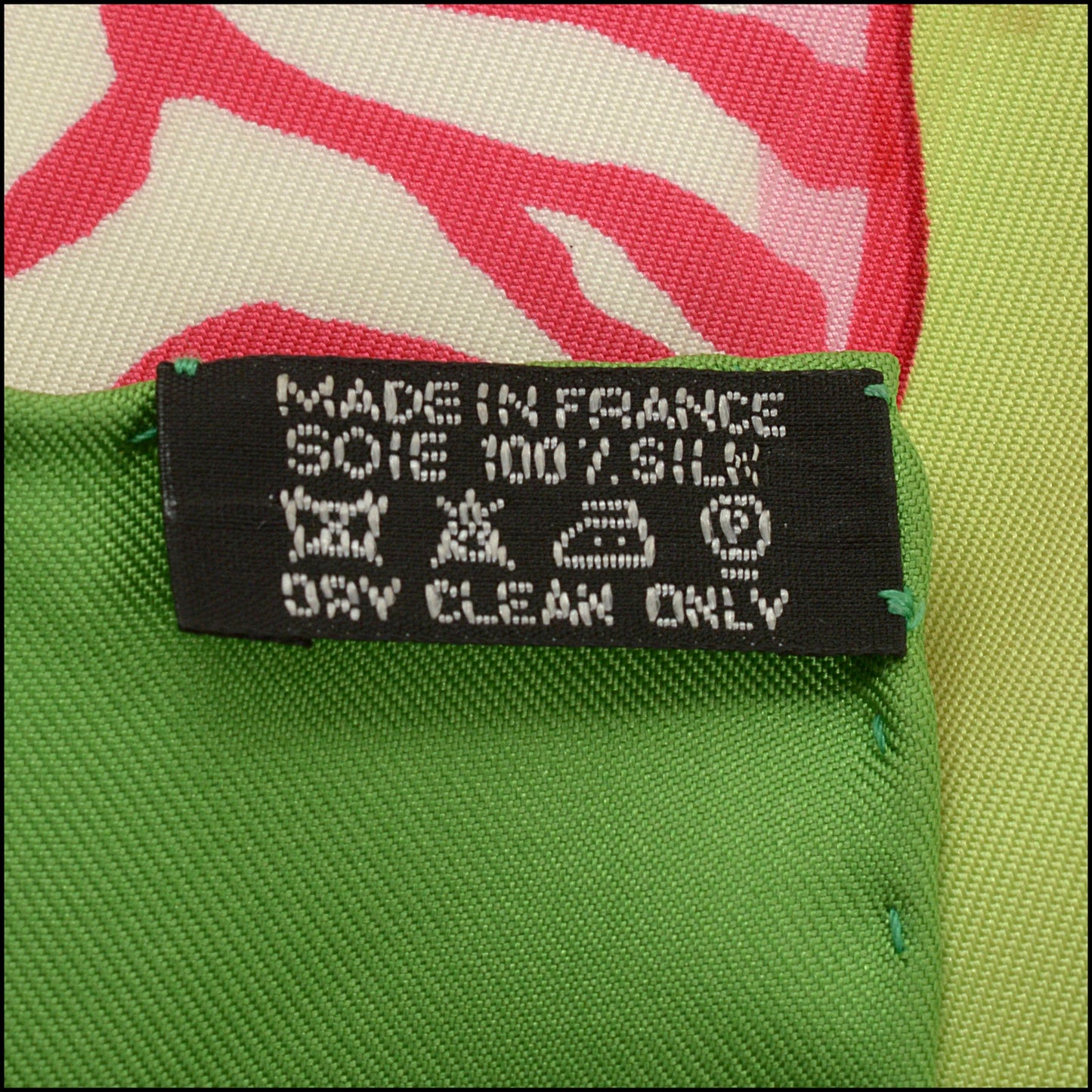 RDC15090 HERMES Green/Pink "Les Zebres II" 90 Silk Scarf