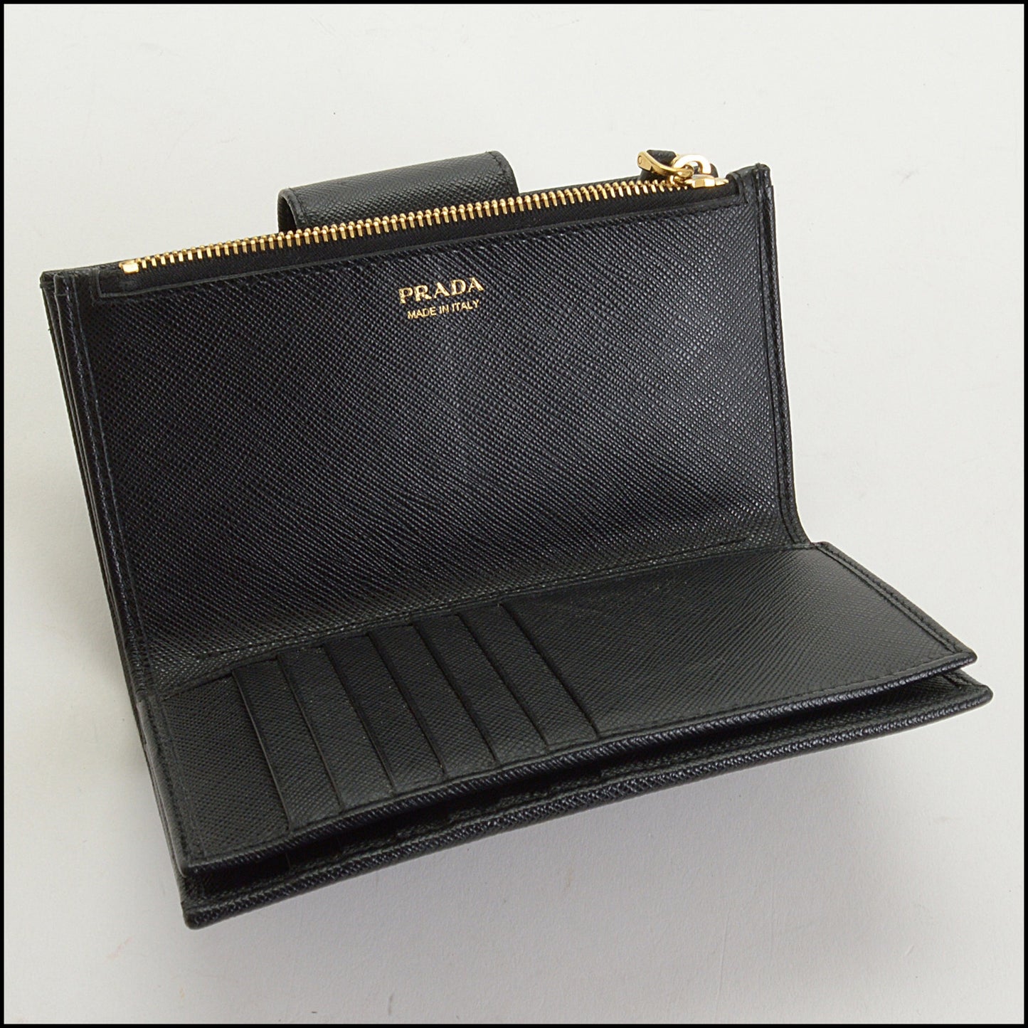 RDC14685 PRADA Black Saffiano Leather Notebook Wallet