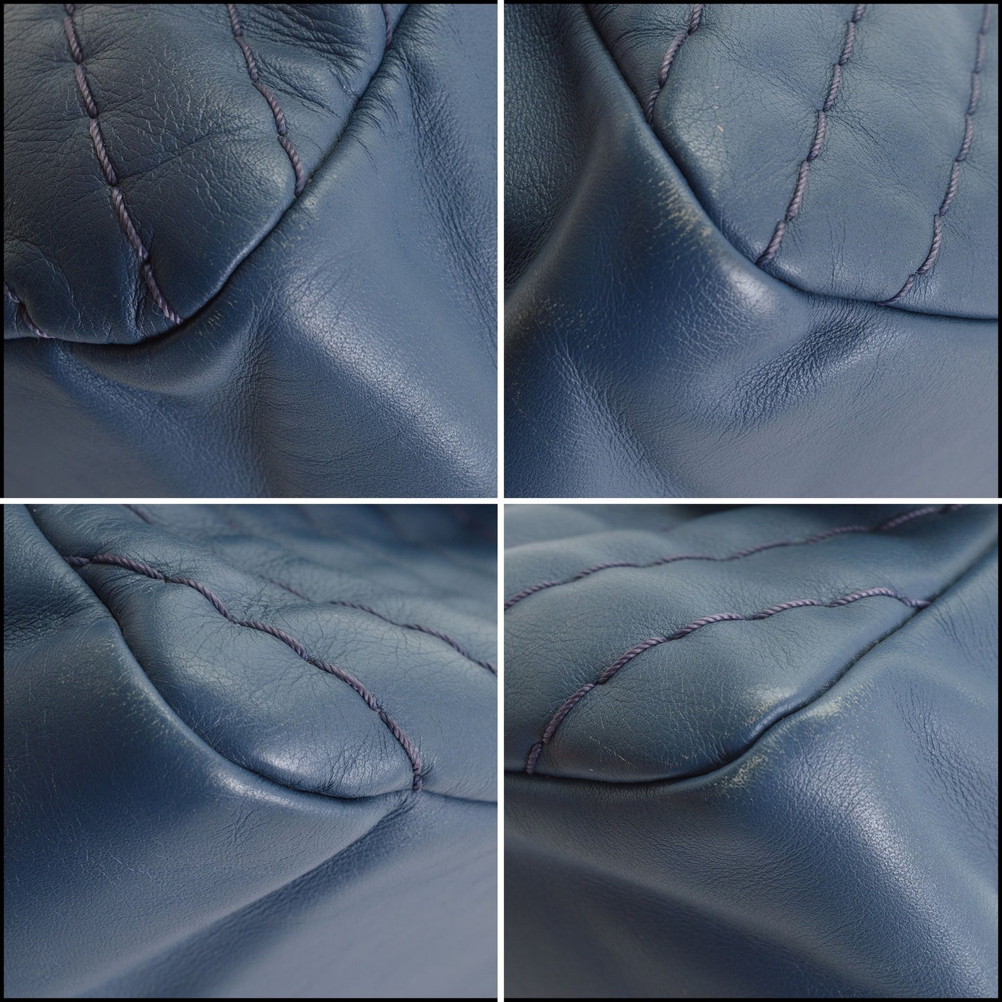 RDC14086 Authentic CHANEL '12 Blue Calfskin Leather Jumbo Chevron Medallion Single Flap Bag