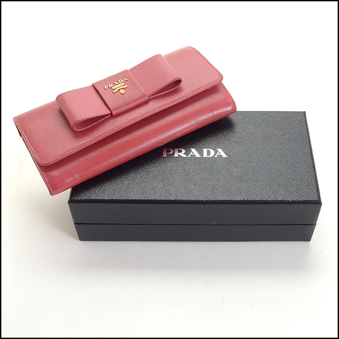 RDC14620 PRADA Saffiano Fiocco Bow Continental Wallet