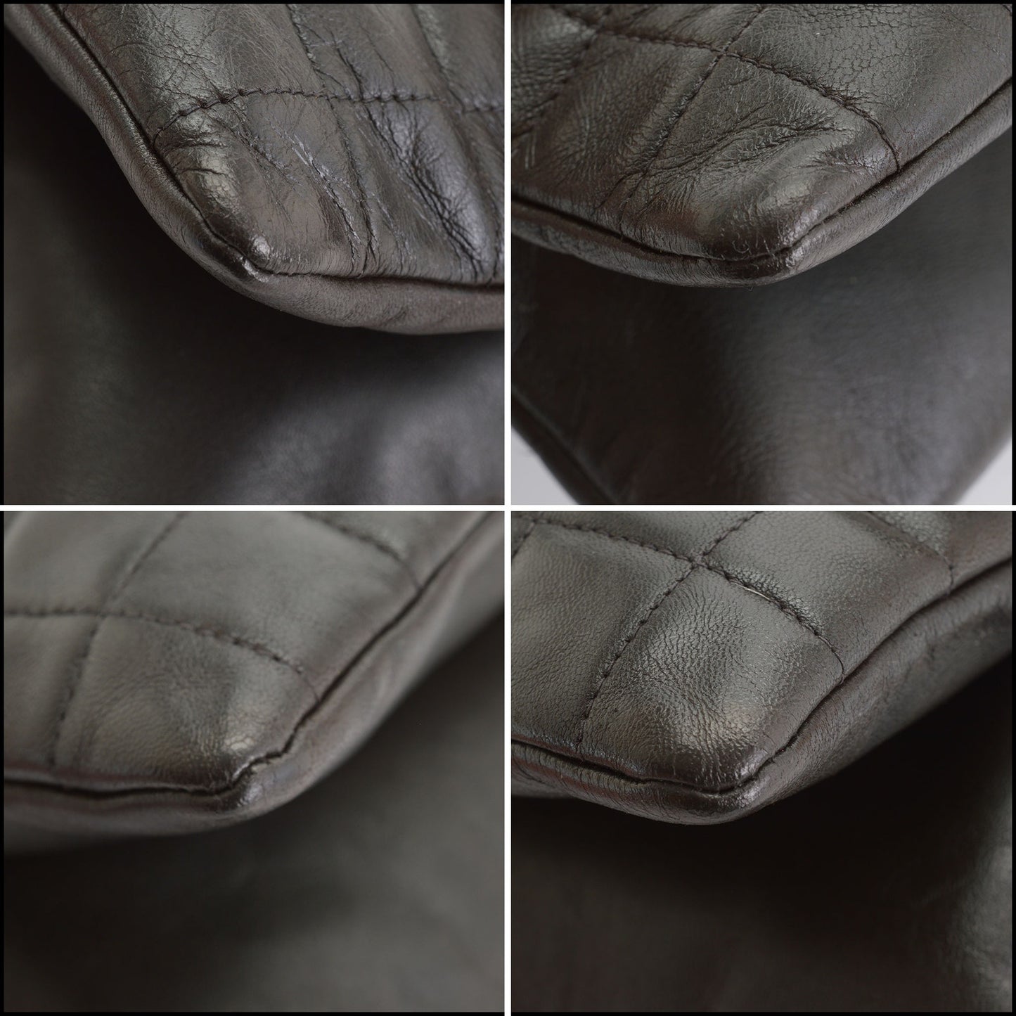 RDC14063 Authentic CHANEL Vintage 2000 Dark Brown Lambskin Mademoiselle Flap Bag