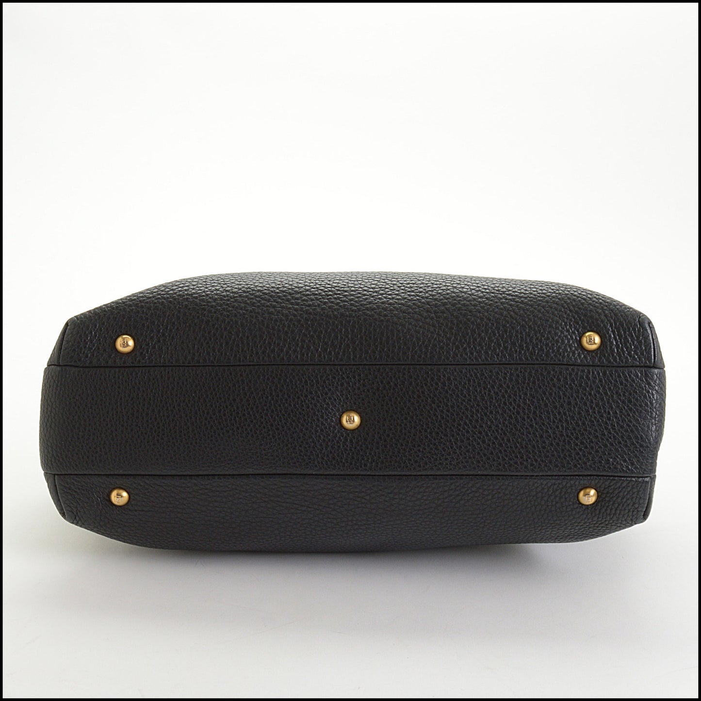 RDC14493 Fendi Selleria Black Pebbled Leather Dome Bag