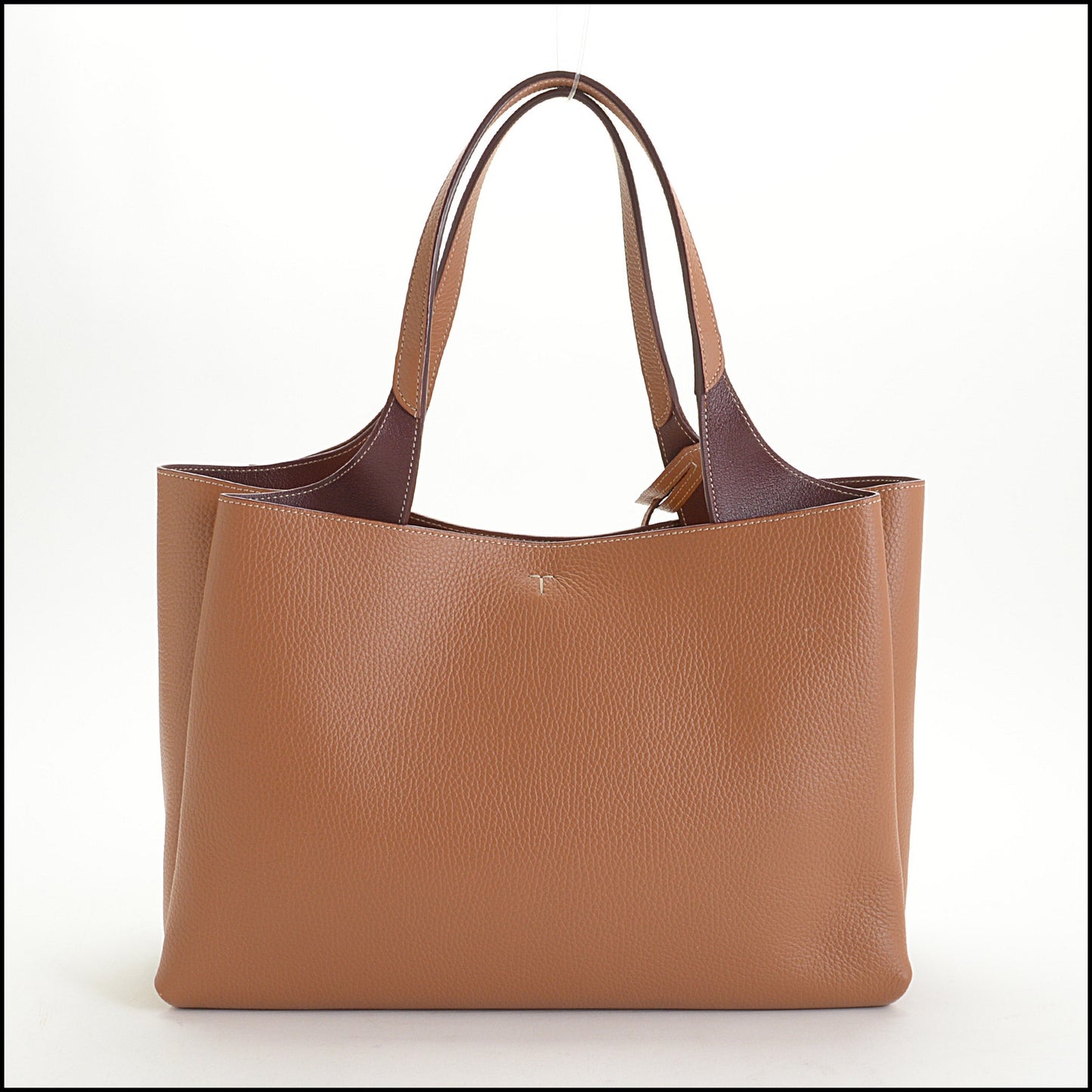 RDC14933 TOD'S Brow/Burgundy Leather Mancini Media Tote Bag